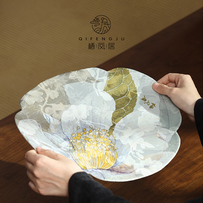 栖凤居云纱防水茶席小清新茶桌布