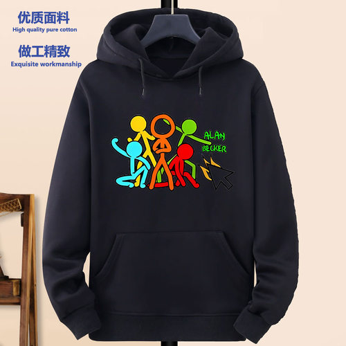 火柴人战争男童连帽卫衣秋冬