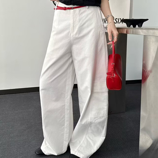 韩国高腰弯刀裤女款春季宽松百搭窄版阔腿休闲裤显瘦直筒裤长裤子