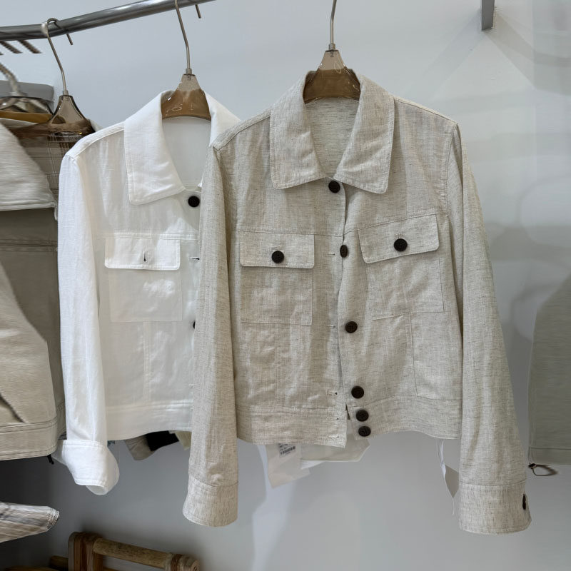 嘻大东2026春季新款翻领亚麻外套女春天今年流行显瘦休闲衬衫外穿