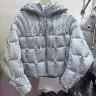 欧货2025新款短款连帽90白鸭绒羽绒服女冬季加厚保暖拉链百搭外套