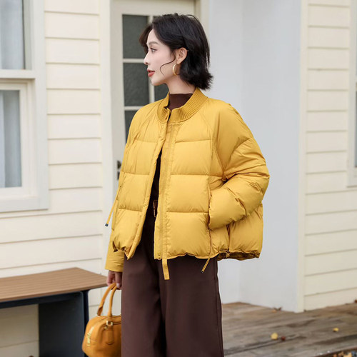 高级感针织领羽绒服女印象秋水