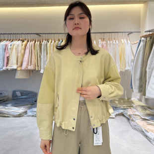 夹克女春季 短款 小个子显瘦百搭蛋白皮pu皮衣外套 韩版 登石木子正品