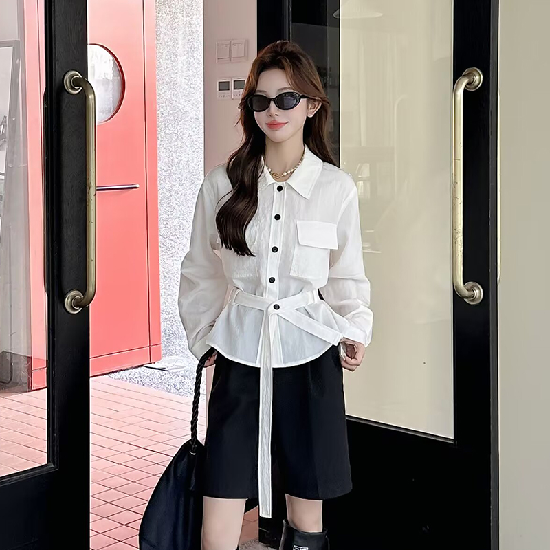 长袖衬衫设计感小众上衣锦华秀逸
