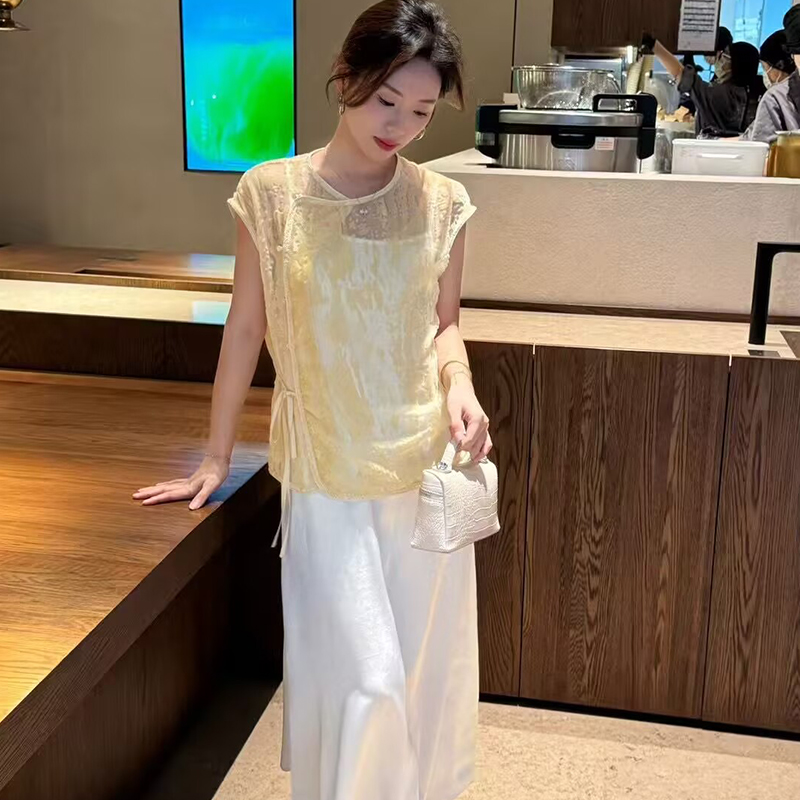 新中式套装女澜色调两件套