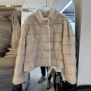 玖念柔软仿水貂绒毛外套女2025秋冬款 百搭皮草大衣毛绒 立领短款