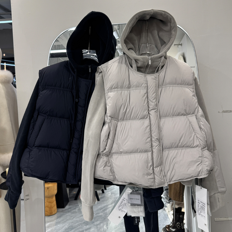 90白鸭绒马甲卫衣套装薰衣访品牌