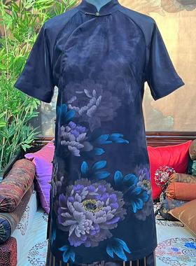 定制香云纱手绘半袖裙31421  不支持7天无理由