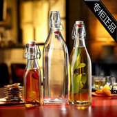 红酒瓶 250 密封酒瓶 饮料玻璃瓶 玻璃瓶 1000ml玻璃瓶卡扣果汁瓶