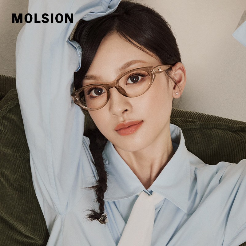 【小野猫系列】陌森猫眼眼镜框女款近视可配度数镜架光学镜MJ5171