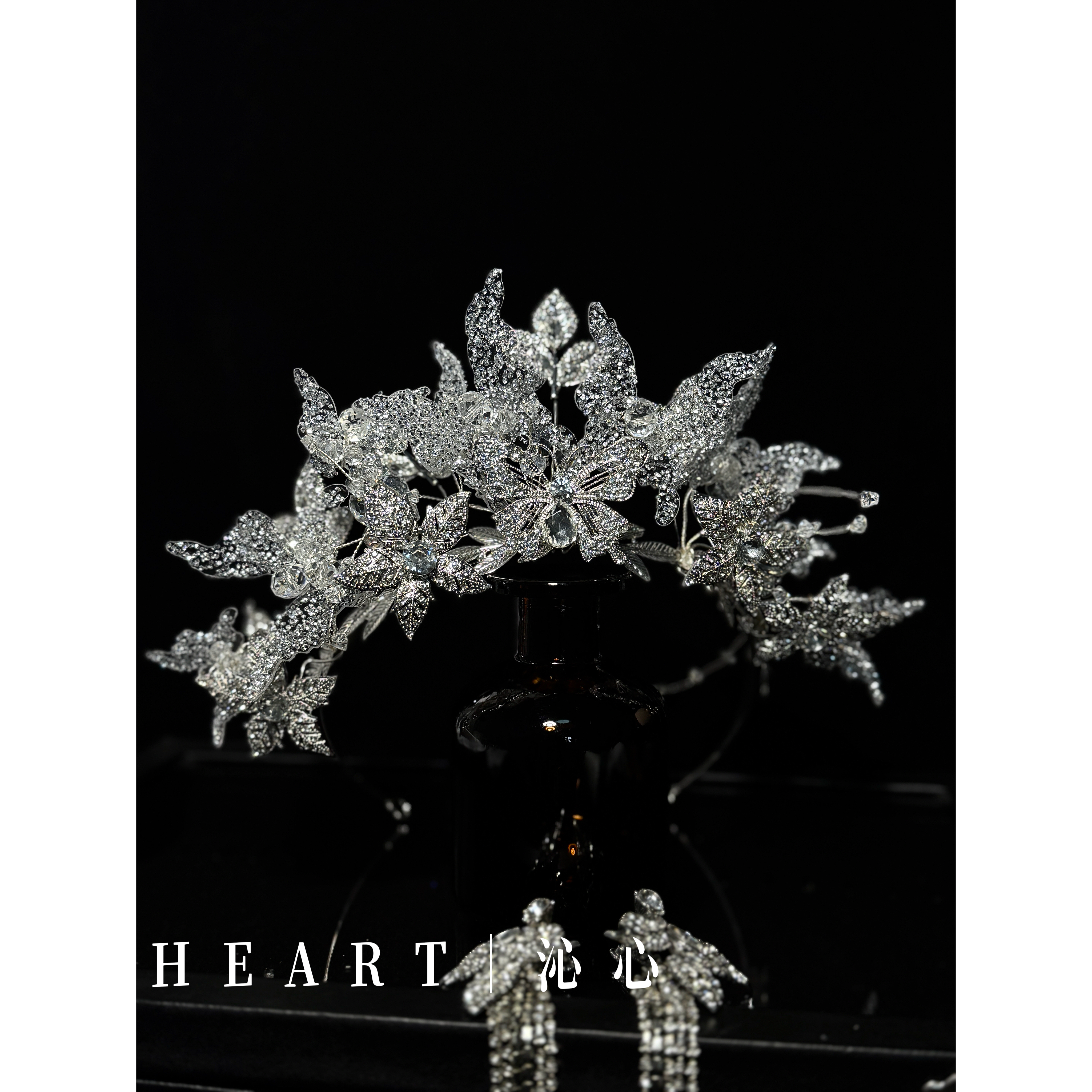 TM｜AQ33高级手作水凝胶蝴蝶璀璨新娘皇冠（皇冠+耳饰