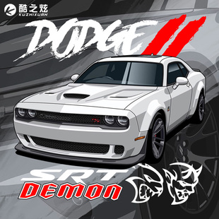 T恤男装 潮牌 大V8战马道奇夏纯棉短袖 挑战者SRT地狱猫高街印花美式