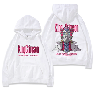 JOJO的奇妙冒险联名学生连帽卫衣服黄金之风绯红之王秋冬加绒男装