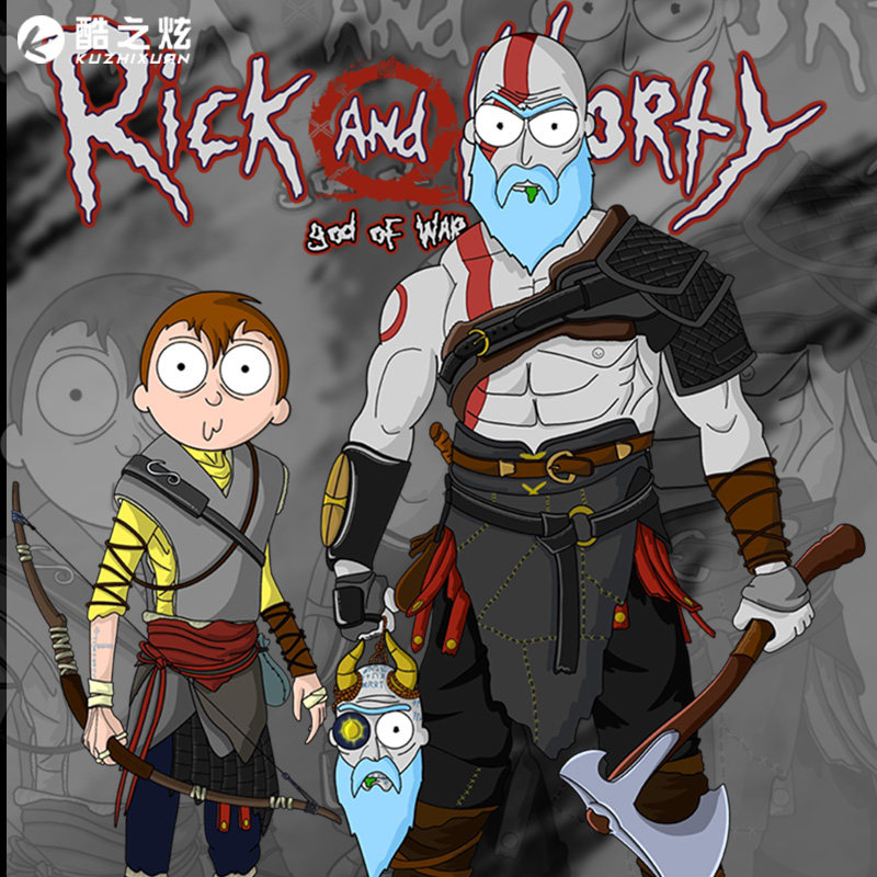 瑞克和莫蒂战神4奎爷动漫潮牌男装印花夏季棉宽松穿搭短袖t恤男装