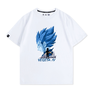 七龙珠超贝吉塔超级赛亚动漫周边联名夏季短袖情侣款休闲纯棉T恤
