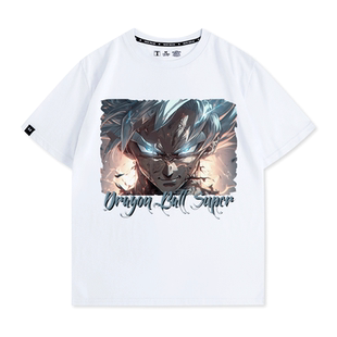 龙珠超自在极意功孙悟空动漫周边联名落肩男装短袖上衣情侣款T恤
