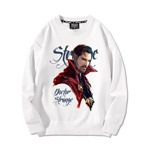 漫威电影周边奇异博士漫画联名秋冬男装潮牌上衣宽松加绒情侣卫衣
