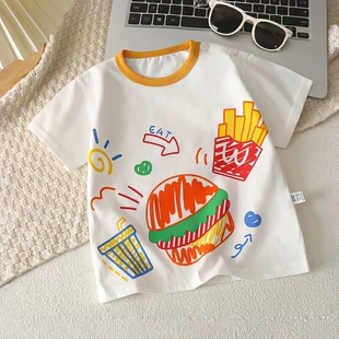 品牌清仓儿童短袖T恤纯棉小童夏季宝宝衣服男童t恤女童上衣全棉洋