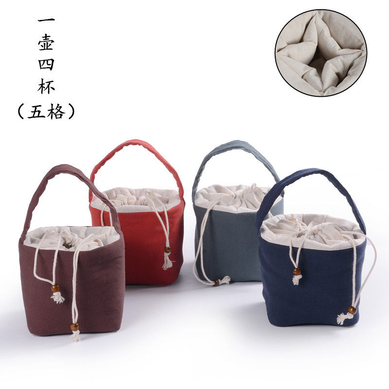 手提盖碗一壶二四杯收纳袋加厚棉麻便携旅行茶具布包logo定制包邮,餐饮具,茶道/零配,淘宝优惠券,粉丝福利购,淘宝优惠卷