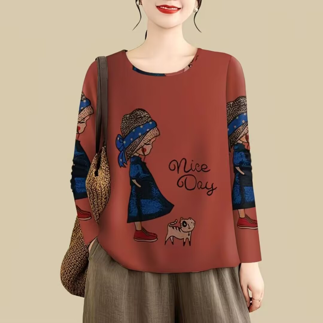 长袖遮肚T恤女装上衣潮