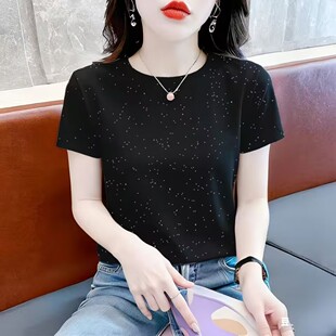 大码 新款 减龄洋气上衣2026时尚 圆领T恤短袖 打底 清仓捡漏 女装 夏季