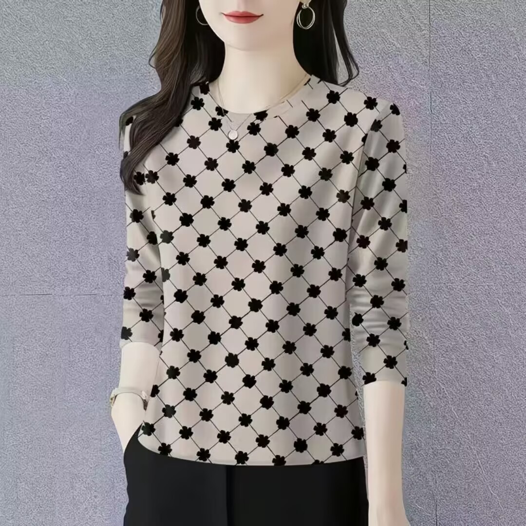 打底衫新款时尚简约秋冬薄圆领