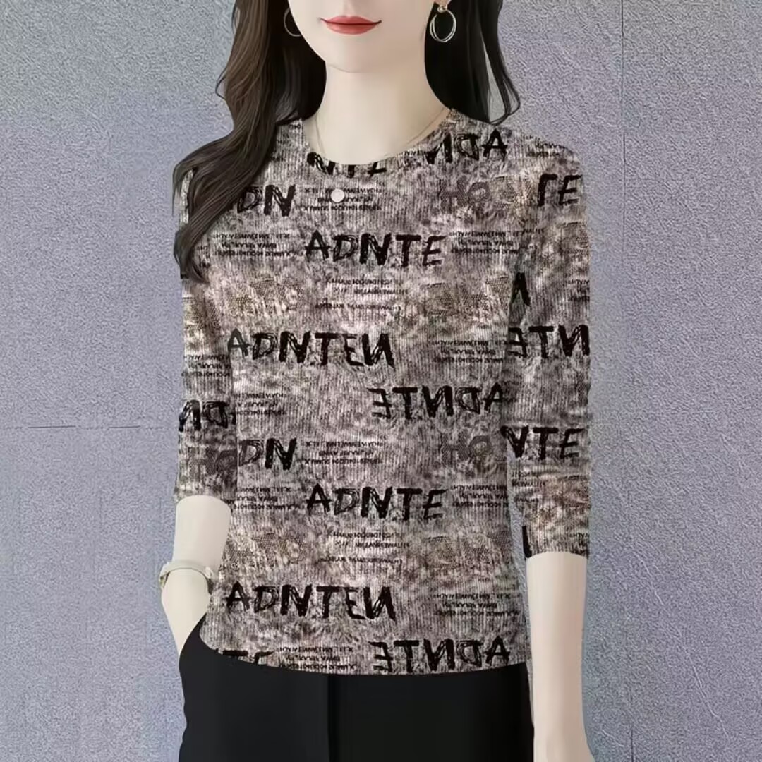 打底衫新款时尚简约秋冬薄圆领