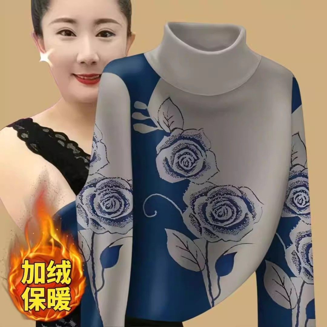 新款2026加厚德绒保暖打底长袖秋冬洋气时尚高级复古印花小衫上衣,女装/女士精品,T恤,淘宝优惠券,粉丝福利购,淘宝优惠卷