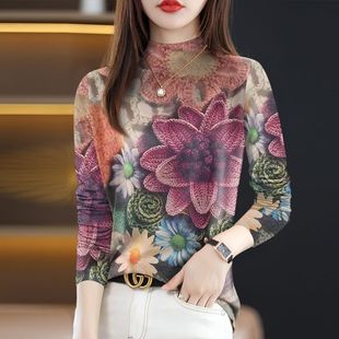 高档时尚 减龄长袖 女装 新款 半高领T恤女上衣潮 2026春季 清仓捡漏