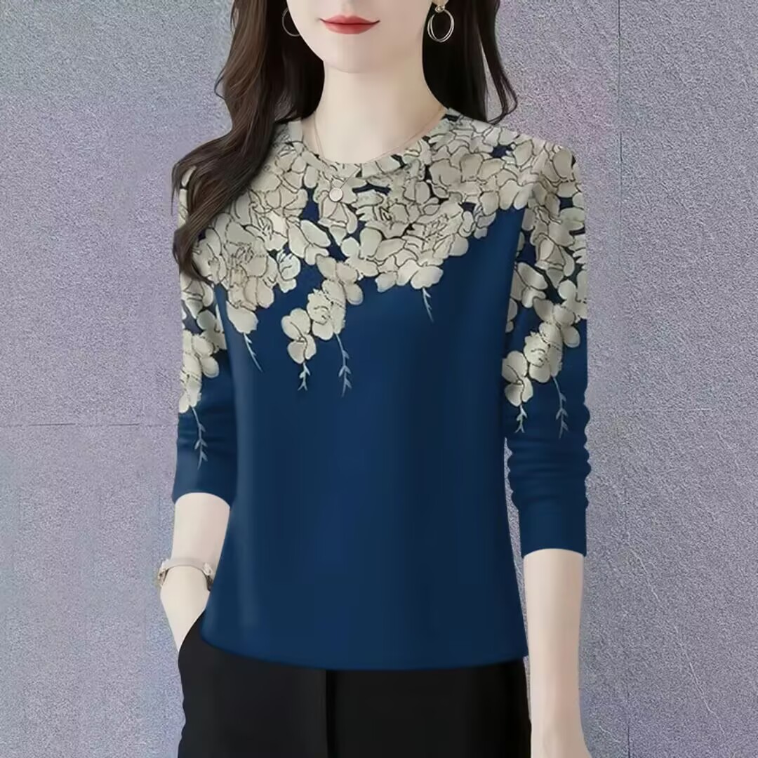 打底衫新款时尚简约秋冬薄圆领