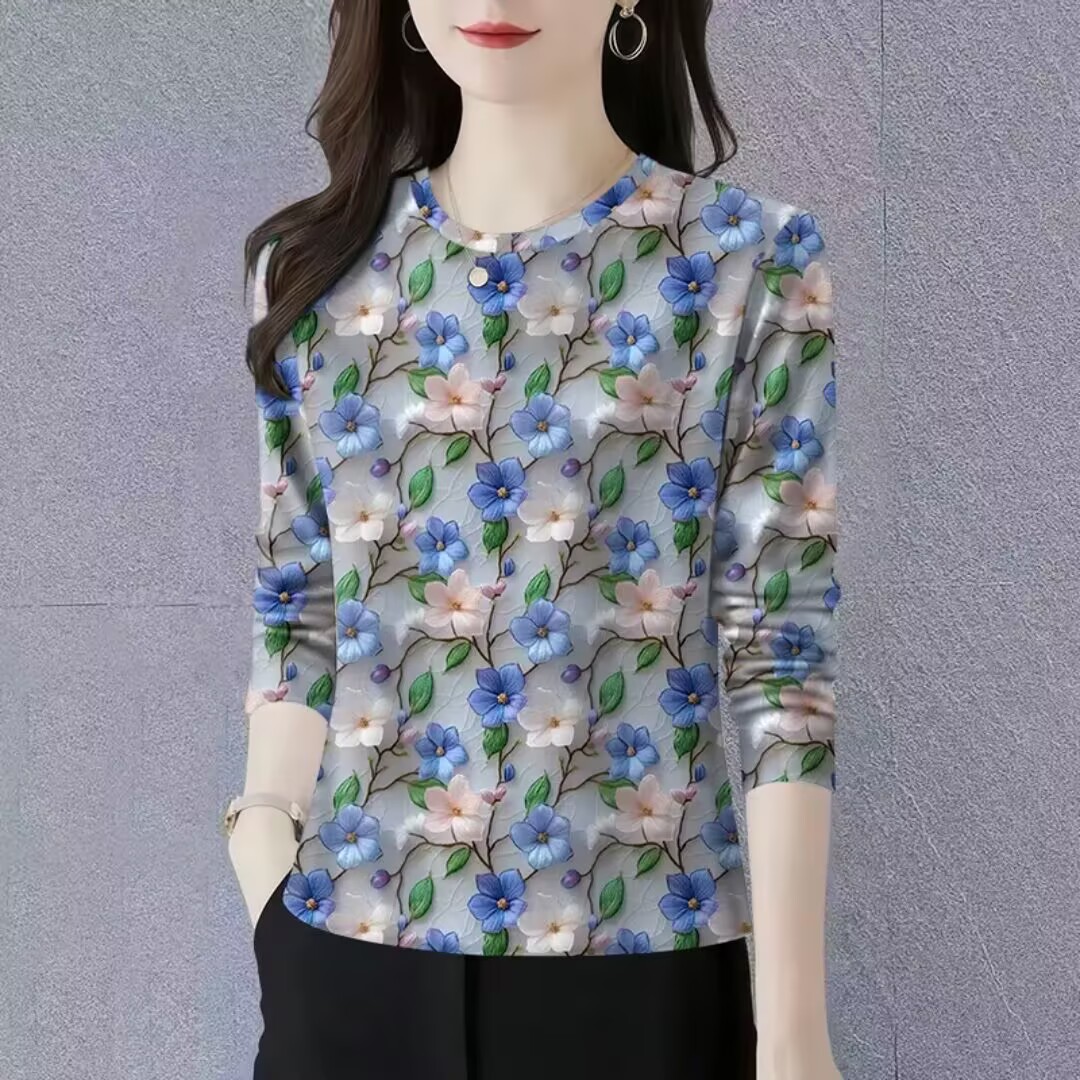 打底衫新款时尚简约秋冬薄圆领