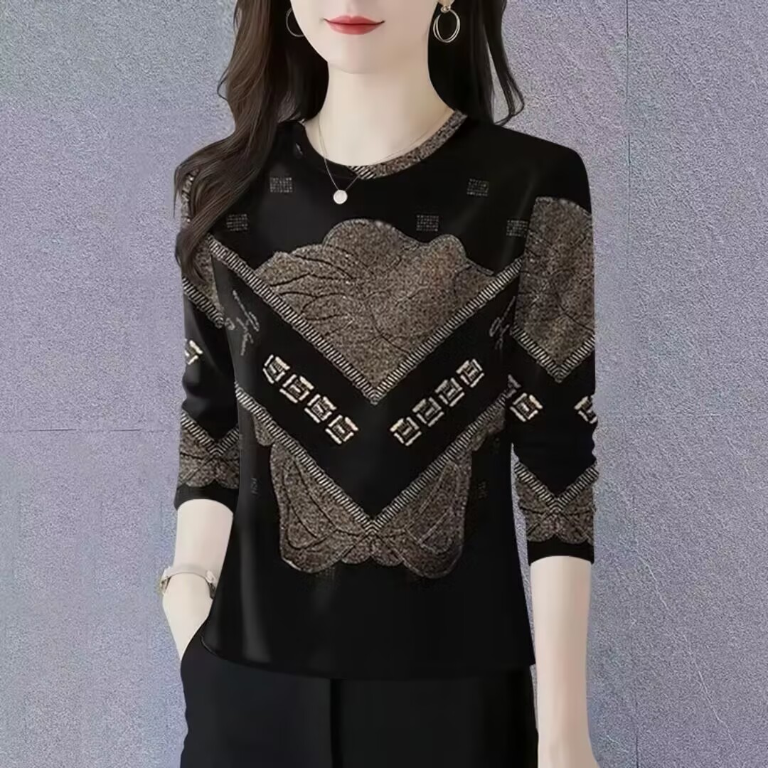 打底衫新款时尚简约秋冬薄圆领