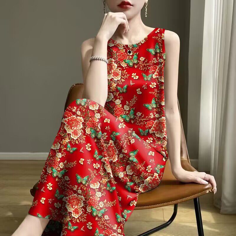 清仓捡漏-2025夏新款修身减龄遮肚妈妈装背心吊带中长款连衣裙女,女装/女士精品,连衣裙,淘宝优惠券,粉丝福利购,淘宝优惠卷