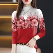 上新 高档面料女装 2025新款 新品 秋冬减龄半高领长袖 遮肚T恤女上衣