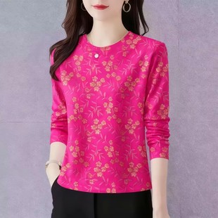 简约秋冬薄圆领大码 时尚 新款 潮 内搭长袖 T恤上衣女装 爆款 打底衫