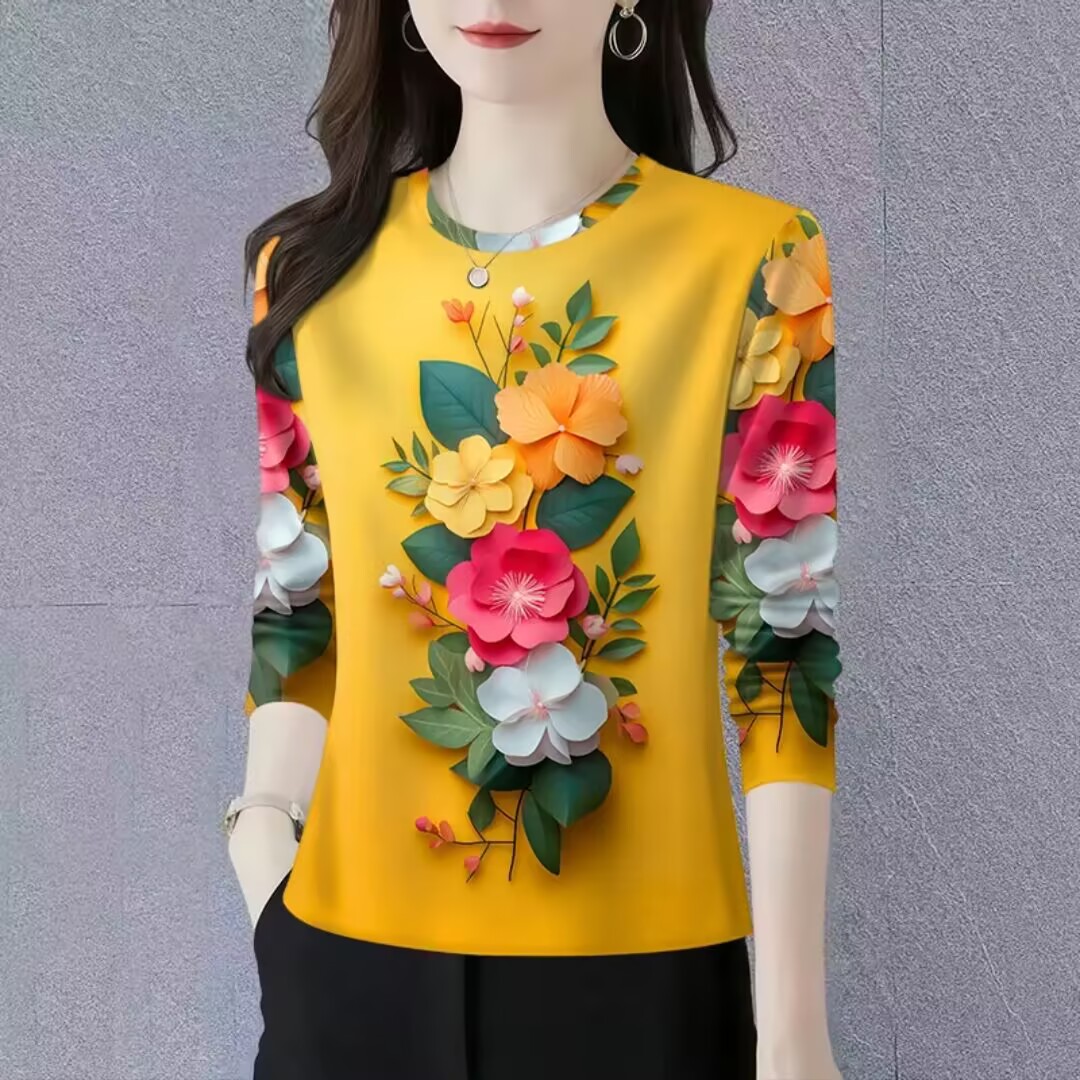 打底衫新款时尚简约秋冬薄圆领