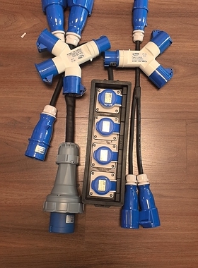 怡达YEEDA四分盒分支器分叉线飞机头三通四通影视舞台工业插头