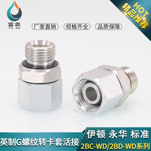 WD轻型2BD 液压卡套活接直通外丝英制ED圈密封2BC WD重型H型直接