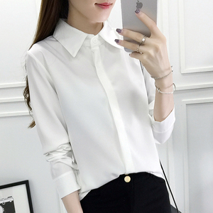 2020秋新款韩版学院风白衬衫女百搭长袖修身职业衬衣打底衫女潮