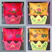 寿枕头脚枕绣花枕老人闰年冲喜去世死人殡葬用品头枕脚枕寿衣配件