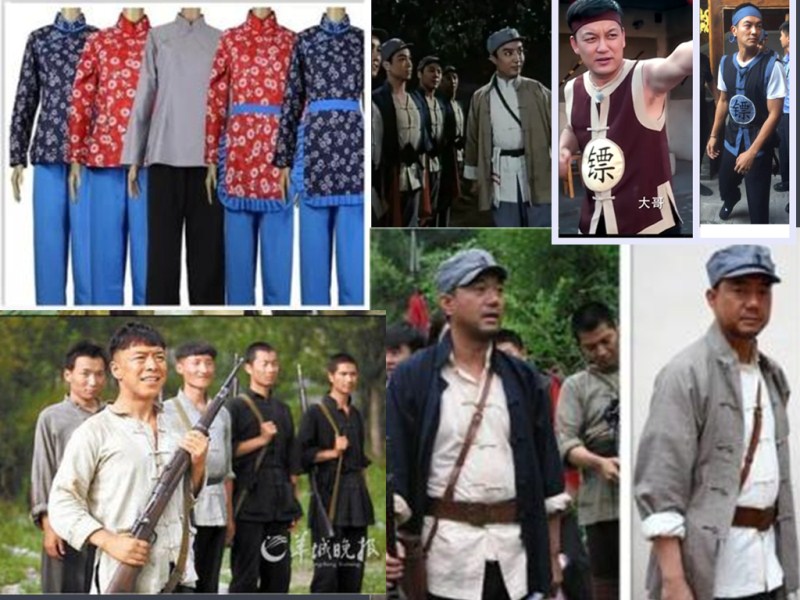 农村平民百姓阿宝演出服农民服装 民国时期马褂男 古装小二服饰店