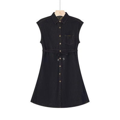 保罗·彼得 专柜同款 女士复古水洗简约无袖牛仔连衣裙CYFBQ00260