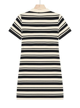 保罗彼得 专柜同款女士条纹日常通勤出游运动短袖polo裙DTEB43920