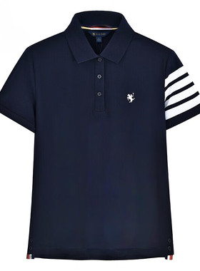 专柜同款 女子T恤翻领宽松半袖刺绣短袖POLO衫 TECB94271