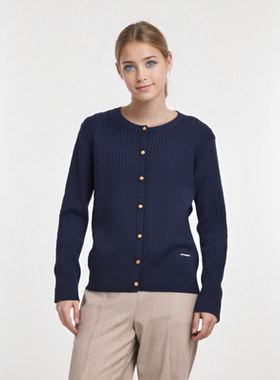 保罗彼得 专柜同款 女士舒适休闲日常百搭长袖针织衫PPDC34891