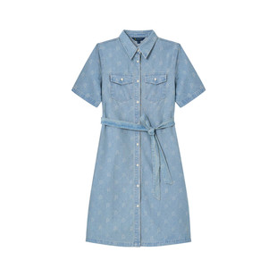 保罗彼得 PAULO PEDRO专柜同款 女士时尚舒适百搭设计感短袖牛仔