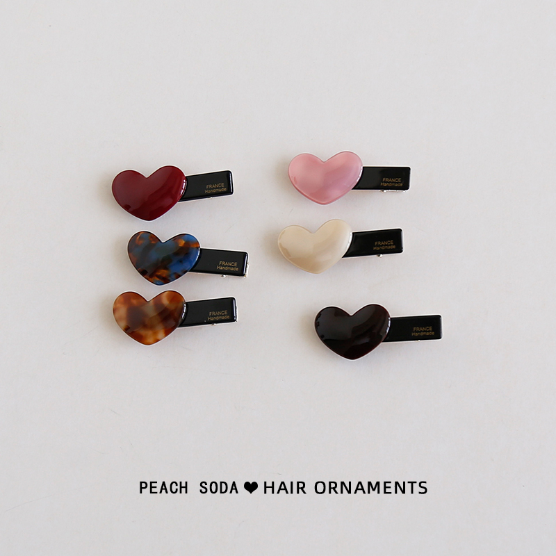 精致醋酸爱心刘海夹女前额碎发夹鸭嘴夹发卡简约高级感时尚侧边夹