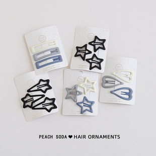 简约可爱星星小发夹女孩侧边刘海夹前额碎发bb夹百搭发卡夹子头饰