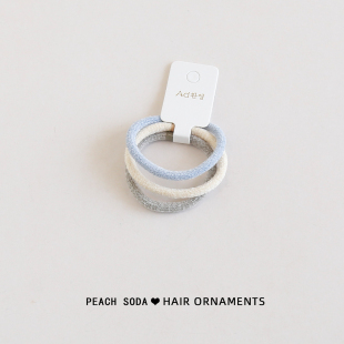 3根 简约发绳女 柔软高弹性基础发圈头绳日常百搭扎头发皮筋韩版