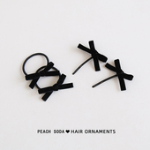 爱丽丝少女 氛围感丝绒蝴蝶结发夹赫本风复古法式 边夹发圈头绳